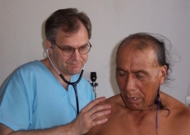 Serle Epstein examining a patient