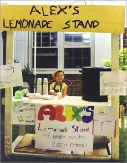Alex at her first lemonade stand