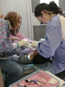 Dr. Crocker and Ms. Gardner with patient