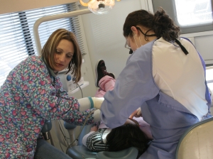 Dr. Crocker and Ms. Gardner with patient