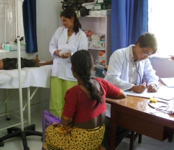 Evaluating a child at the new Nyaya Health clinic